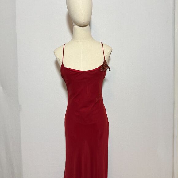 Jim Hjelm Occasions | Bridal Wedding Party Dress | Bordeaux and Straps | Sz 6 - Picture 5 of 10